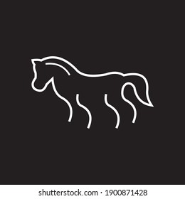 horse vector outline logo design