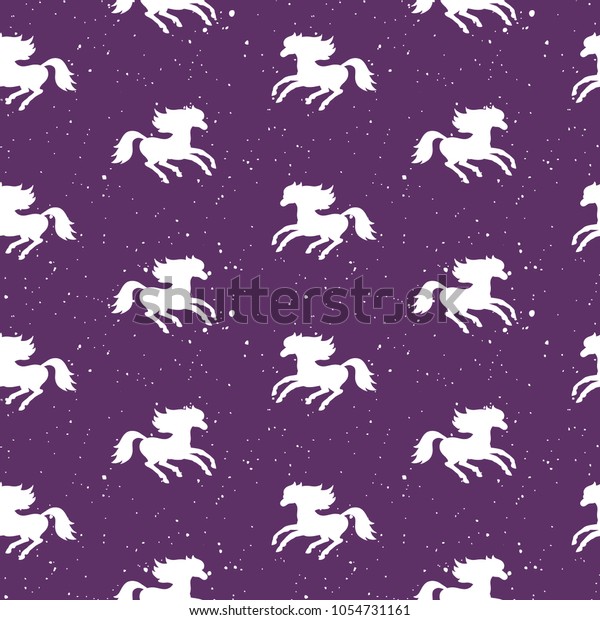 Horse Vector Seamless Pattern Hand Draw Stock Vector Royalty Free 1054731161