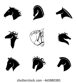Horse vector set. Simple horse shape illustration, editable elements, can be used in logo design