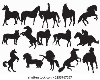 Horse Vector Silhouette Art. Icons. and Graphics Illustration Horse Racing Drawing for Free