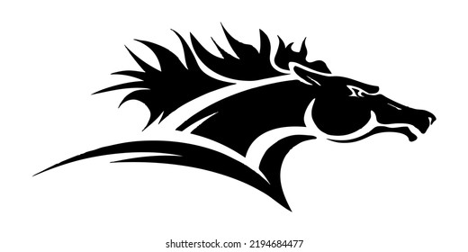 Horse vector, silhouette vector, isolated illustration abstract pattern on white background, tattoo tribal vector design, simple logo on white background