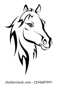 Horse vector, silhouette vector, isolated illustration abstract pattern on white background, tattoo tribal vector design, simple logo on white background