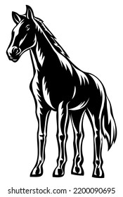 Horse vector, silhouette vector, isolated illustration abstract pattern on white background