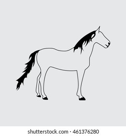 Horse vector silhouette Simple icon