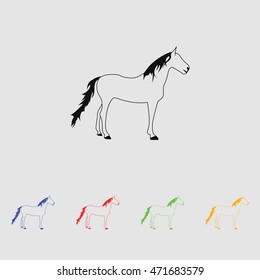 Horse vector silhouette Simple icon