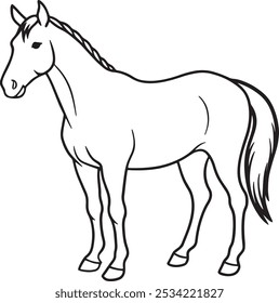 Horse vector silhouette with white background