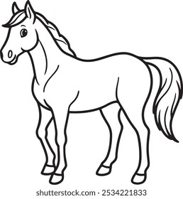 Horse vector silhouette with white background