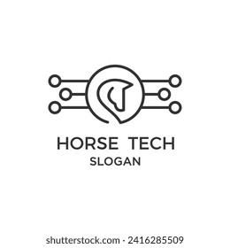 Horse vector tech logo company 