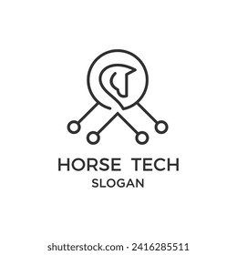 Horse vector tech logo company 