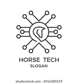 Compañía de logotipo de tecnología para vectores de caballos 