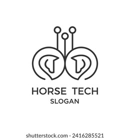 Horse vector tech logo company 