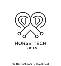 Horse vector tech logo company 