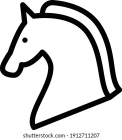 horse vector thin line icon