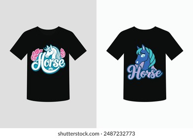 Horse vector typography t-shirt design 