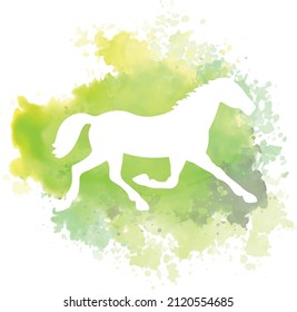 HORSE VECTOR WITH WATERCOLORS IN BACKGROUND