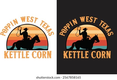 horse vintage t shirt design Poppin west Texas kettle corn.