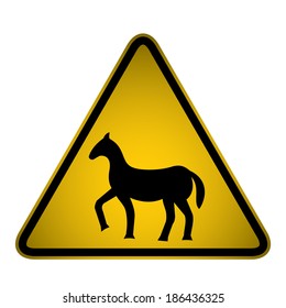 Horse Warning Sign- Vector