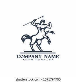 horse warrior line vector logo template