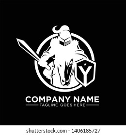 Horse Warrior Logo Concept Business Company Stock Vector (Royalty Free ...