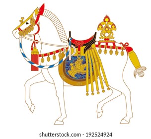 Horse wearing a decoration 