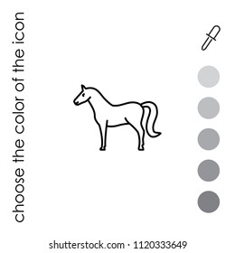 Horse web line icon.