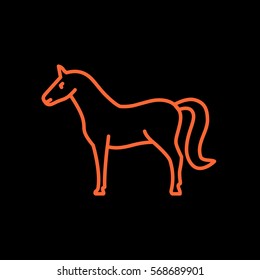 Horse web line icon.
