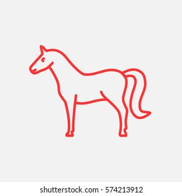 Horse web line icon.