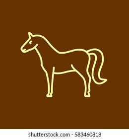 Horse web line icon.