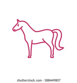 Horse web line icon.