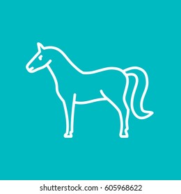 Horse web line icon.