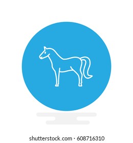 Horse web line icon.