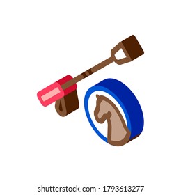 Horse Whip Tool Symbol Vektorgrafik. Isometrisches Horse Whip Tool Zeichen. farbige einzelne Symbolillustration