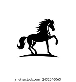 horse wild animal silhouette graphic asset vector illustration template design