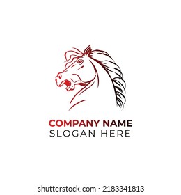 horse wild animal silhouette modern clean logo vector illustration