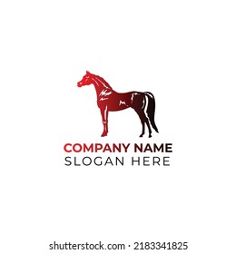 horse wild animal silhouette modern clean logo vector illustration