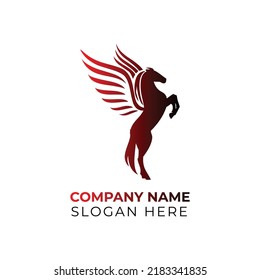 horse wild animal silhouette modern clean logo vector illustration