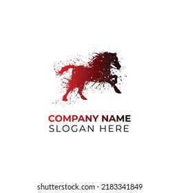 horse wild animal silhouette modern clean logo vector illustration