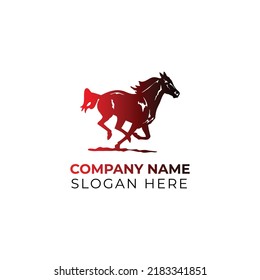 horse wild animal silhouette modern clean logo vector illustration