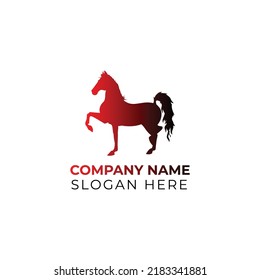 horse wild animal silhouette modern clean logo vector illustration