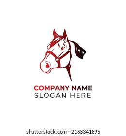 horse wild animal silhouette modern clean logo vector illustration