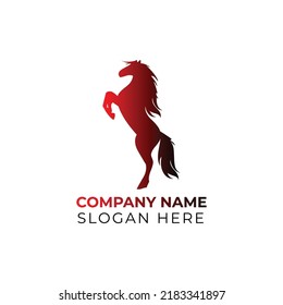 horse wild animal silhouette modern clean logo vector illustration