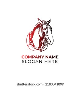 horse wild animal silhouette modern clean logo vector illustration
