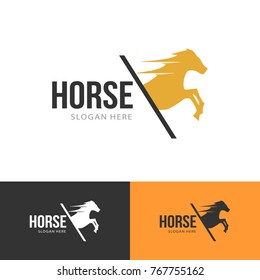 Horse Wild Animal Silhouette Modern Clean Logo Vector Illustration