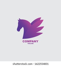 Horse wing logo, the combination of horse and wings, wrapped in a modern and minimalist design style.Makes the logo very elegant if used for your company or business.

