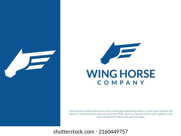horse and wing logo design. logo template