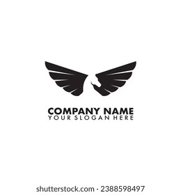 Horse and wing logo. Pegasus simple flat design vector