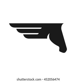 horse and wing logo vector.