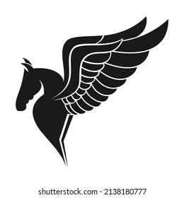 Caballo con diseño vectorial de ilustración de alas