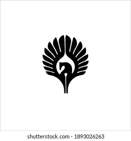 Horse With Wings Symbol Logo. Vector Illustration.