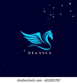 Horse with wings vector art.Mythological creature from Greek mythology.Pegasus.